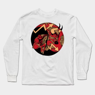 Red Cream Bull and Bear Long Sleeve T-Shirt